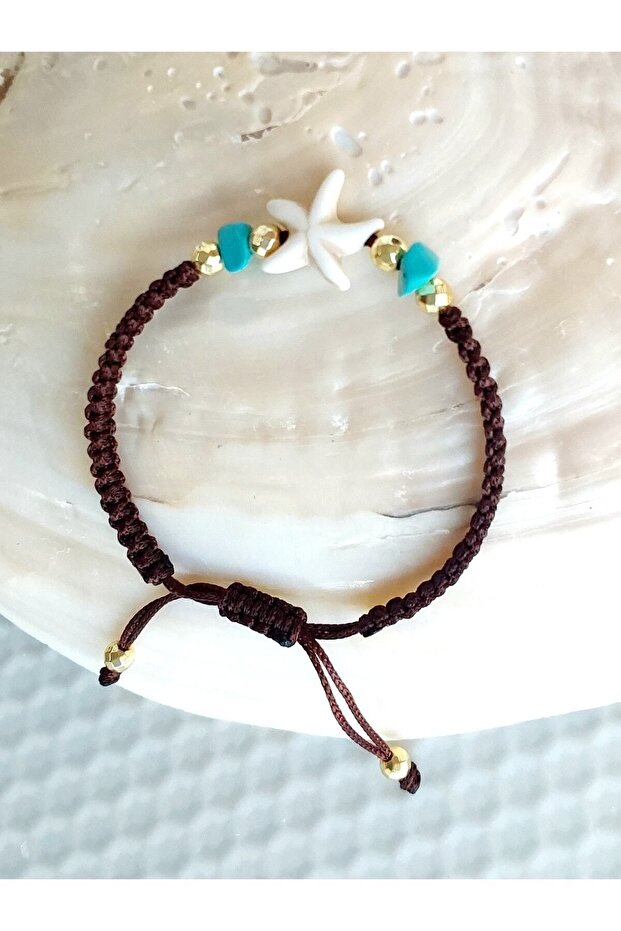Brown Starfish Natural Stone Bracelet