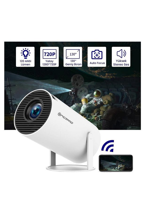 Fullhd Android11 Bt5 Wifi 120ansı Ios/android Taşınabilir Akıllı Led Sinema Projeksiyon Hy300 - 3