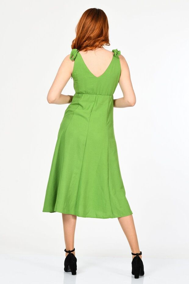 Askılı Uzun Elbise - 5