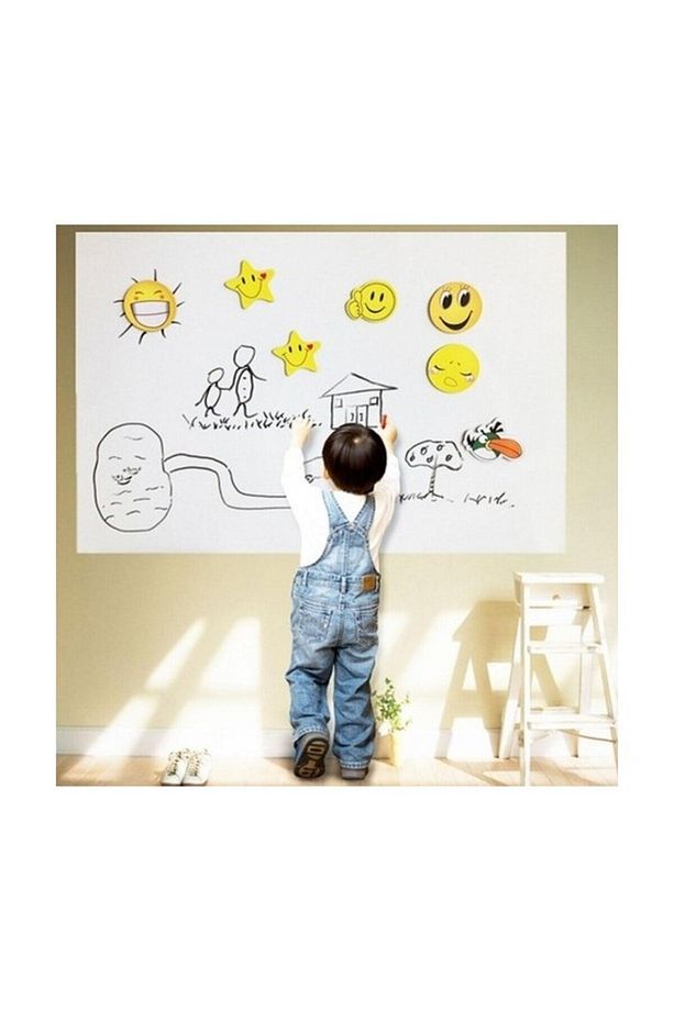 2 Adet 120 x 90 Cm Yapışkansız Statik Manyetik Akıllı Kağıt Tahta - Beyaz - 7