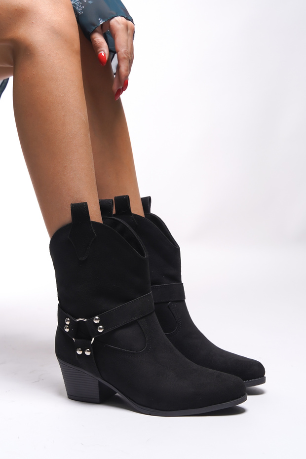 Creitulah Women's Western Boots 0012721 Black Suede