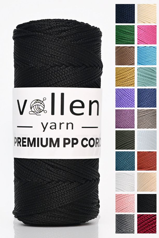 1.5mm-150mt Polyester Makrome Ipi, Supla Ipi, Çanta Ipi, Bileklik Ip,i Makrame,siyah - 1