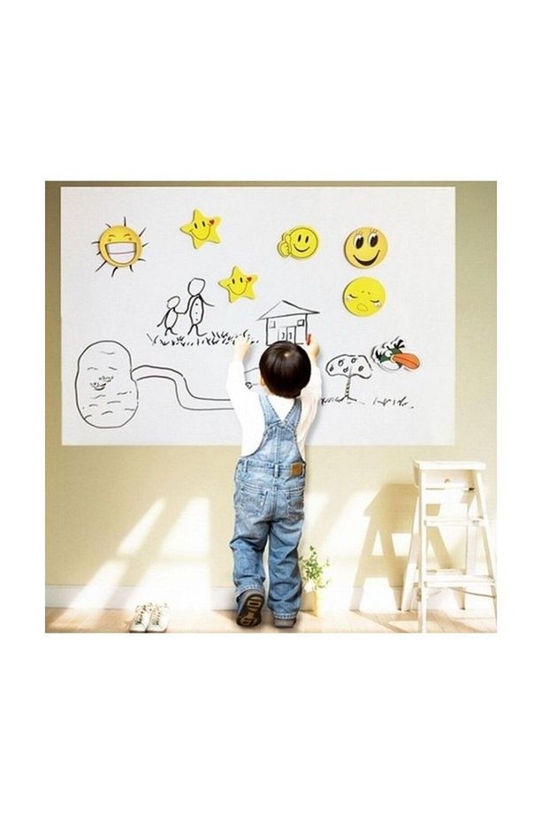 2 Adet 120 x 90 Cm Yapışkansız Statik Manyetik Akıllı Kağıt Tahta - Beyaz - 7
