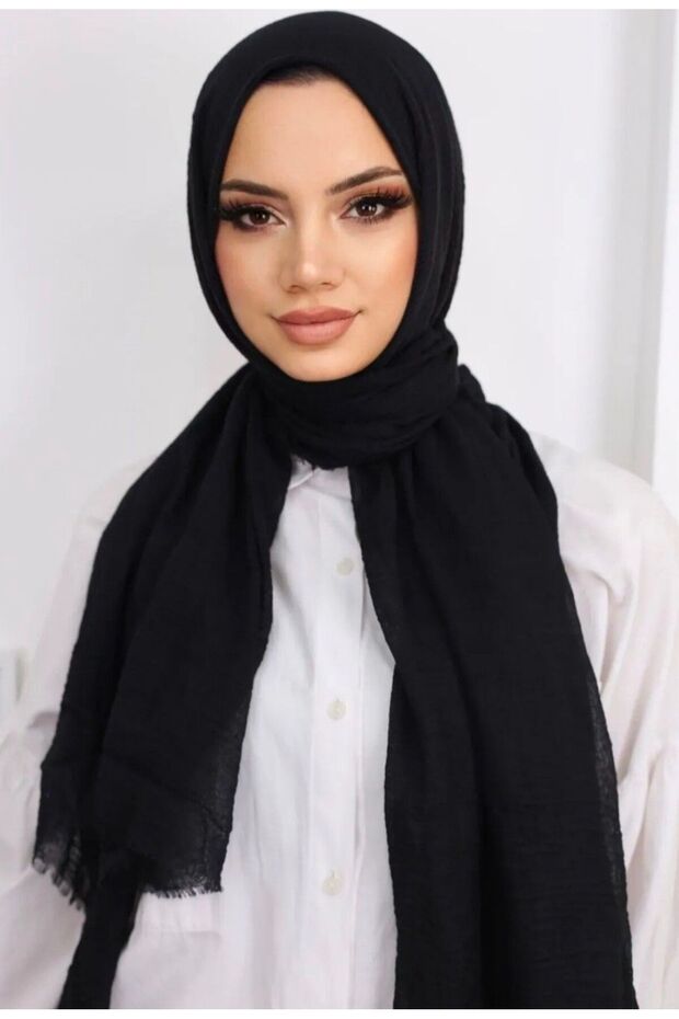 شال أسود ملفوف - 1