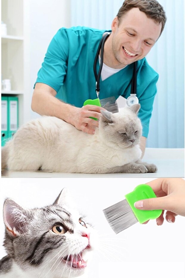 2 Pieces Long Metal Cat Dog Flea and Flea Comb Original Product