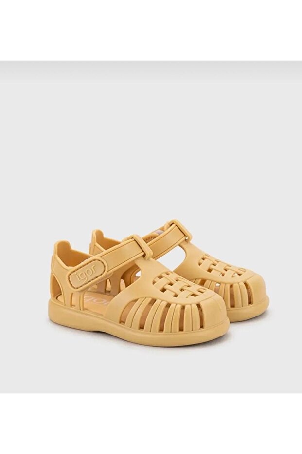 Çocuk Tobby Solid Cırtlı Sandalet-Dijon - 3