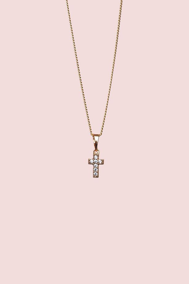 Mini Cross Kolye Minimal Haç Kolye - 1