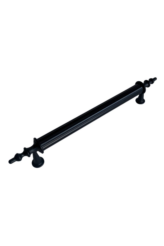 Patterned Pipe Black 128mm Aluminum Cabinet Handle Furniture Handle(1 Pcs)(Black 128mm)