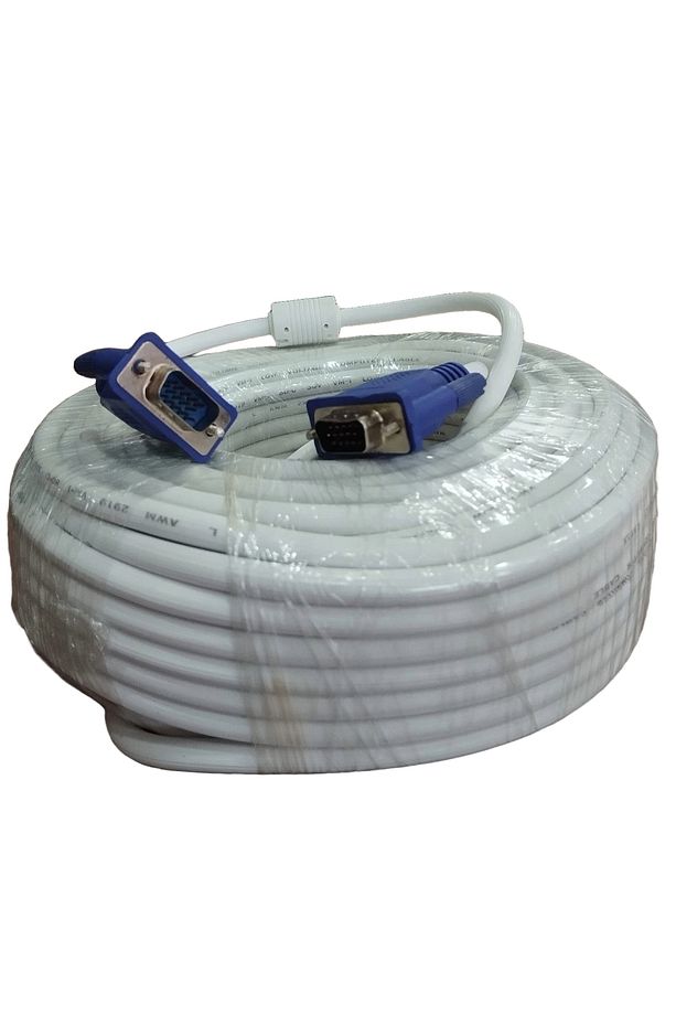 30 Metre Vga Kablosu Ekran Lcd Monitör Projeksiyon Bağlantı Kablosu - Çift Filtreli - 30 Metre - 2