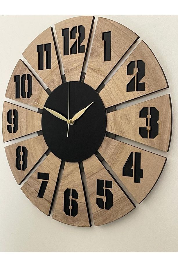 Havuç Dilim Lazer Kesim Dekoratif Duvar Saati 40x40 - 2