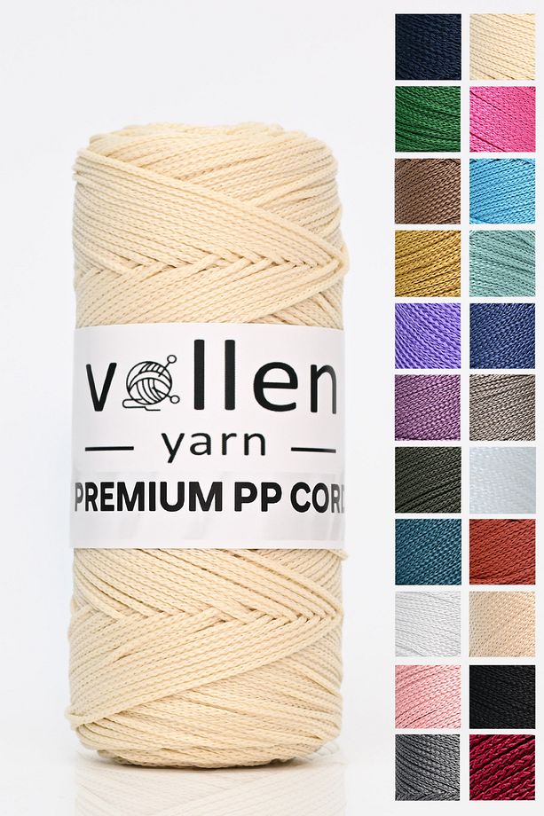 150m Polyester Makrome Ipi, Supla Ipi, Çanta Ipi, Bileklik Ipi, Makrame, Ekru, 1.5mm-100gr - 1