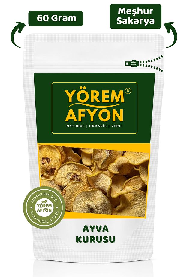 Meşhur Sakarya Pamukova Yöresinden %100 Meyve Glütensiz Ayva Kurusu, Cips {cydonia Vulgaris} | 60gr. - 1