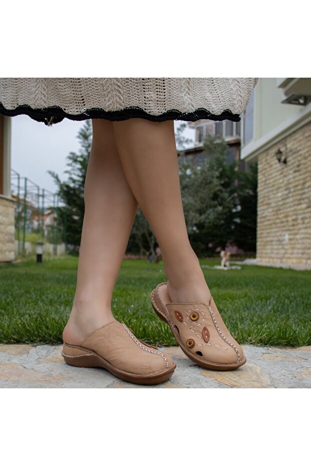 Orthopedic Leather Women's Sabo Slippers 10307