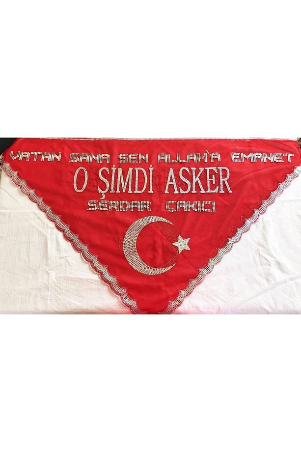 Kişiye Özel Asker Örtüsü Asker Yazması Asker Şalı - 1