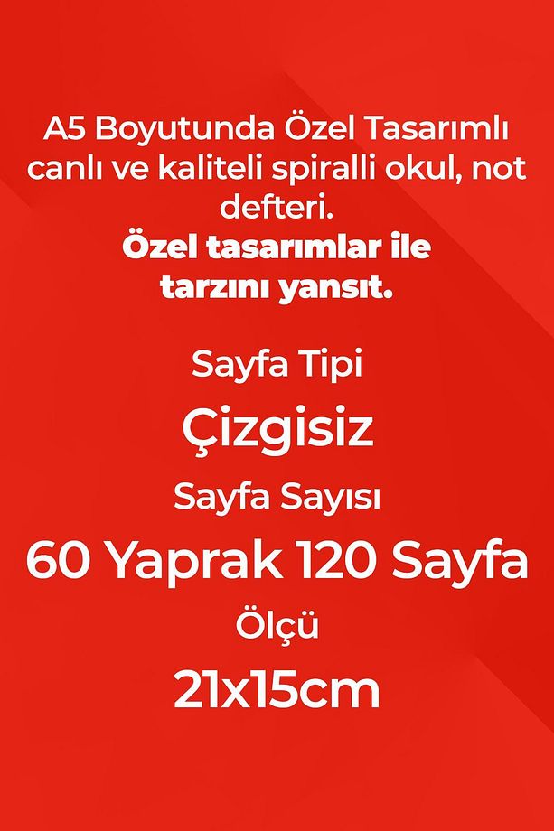 Ben Kin Tutmam Not Tutarım Tasarımlı A5 Spiralli Sert Kapak Defter 120 Yaprak - 3