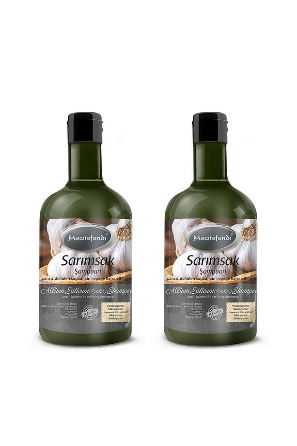 Sarımsak Şampuan 400 ml Saç Dökülmesine ve Kepeğe Karşı Bitki Özlü Şampuan 2li - 1