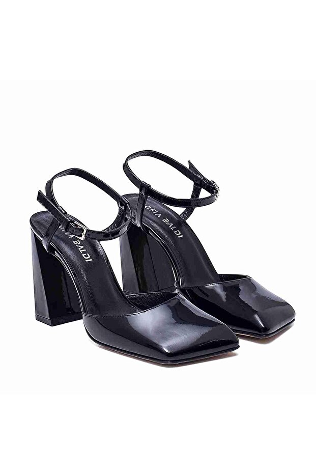 Sampe Siyah Rugan  Kadın Kalın Topuk - 3