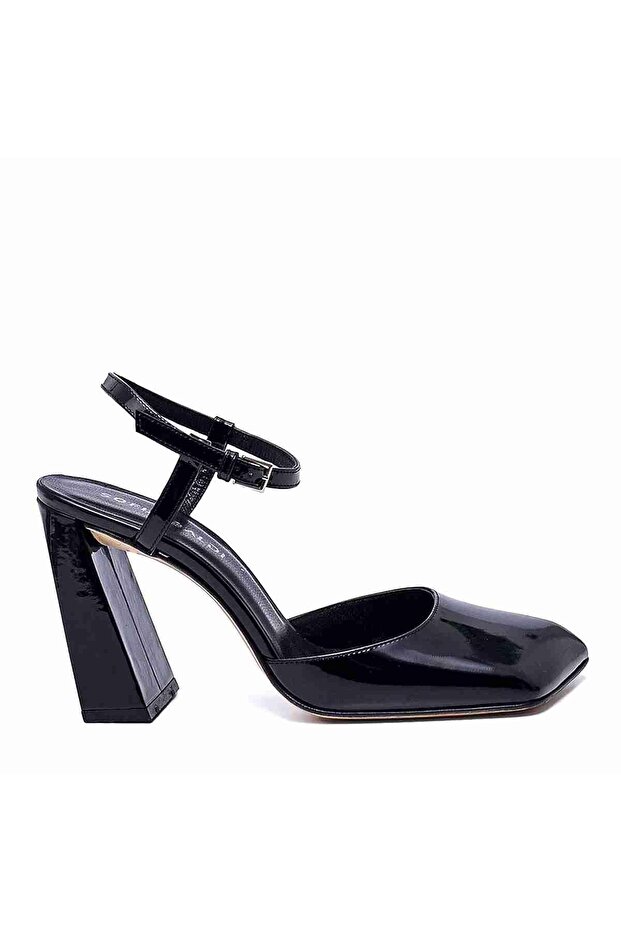 Sampe Siyah Rugan  Kadın Kalın Topuk - 1