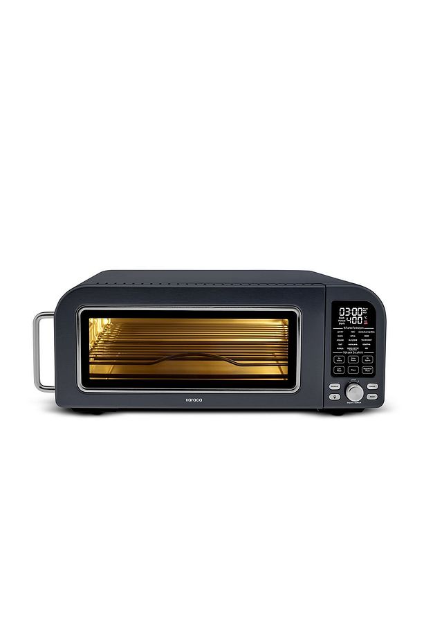 Multicrust Artisan Retro Pizza Makinesi ve Airfryer Mat Siyah - 6