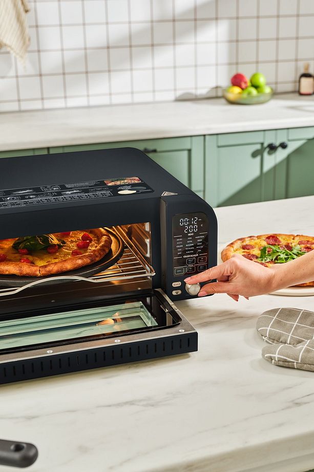 Multicrust Artisan Retro Pizza Makinesi ve Airfryer Mat Siyah - 4