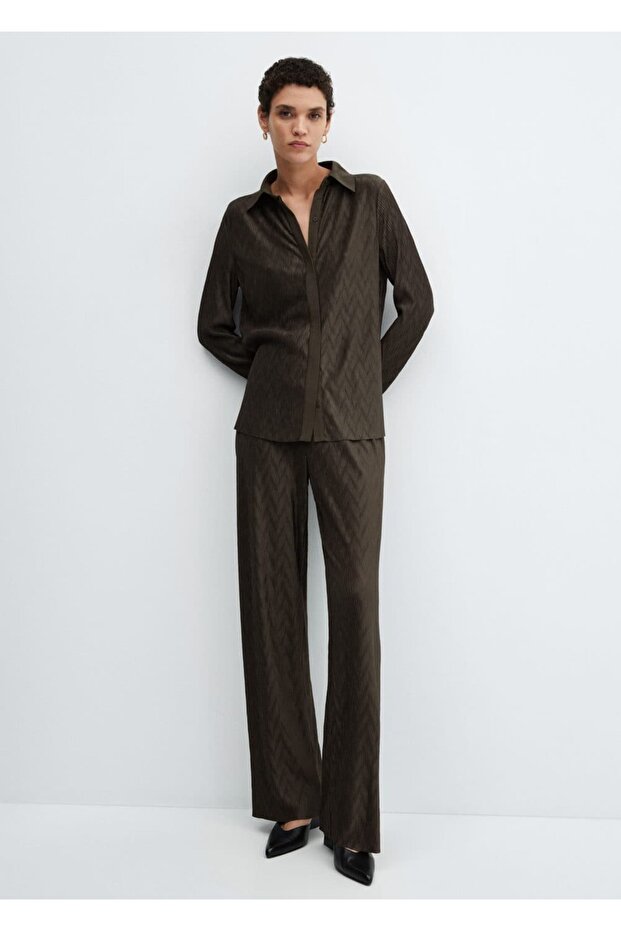 Dokulu düğmeli gömlek - 2