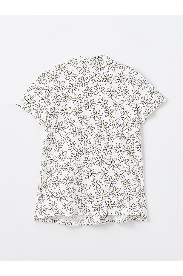 Gömlek Yaka Çiçekli Kısa Kollu Hamile Pijama Takımı - 7