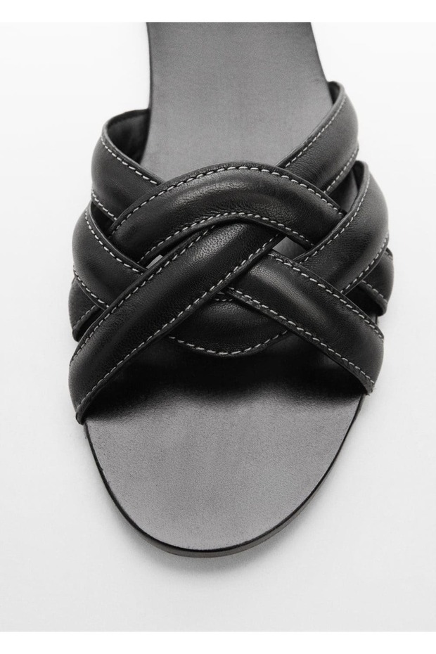Deri bantlı sandalet - 6