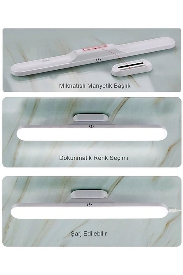 Şarjlı Led Işık Micro Usb Şarjlı Kablosuz Led Lamba 3 Farklı Işık Martı Led Aplik CT-5249-1 - 1