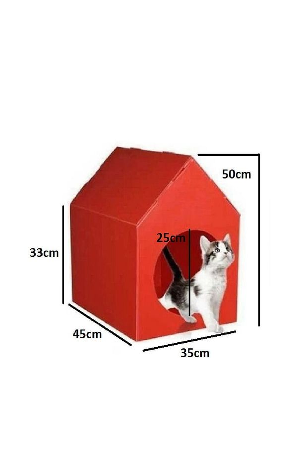 5 ADET Kırmızı Kedi Köpek Evi Kulübesi Yuvası Plastik Demonte Taşınabilir - 3
