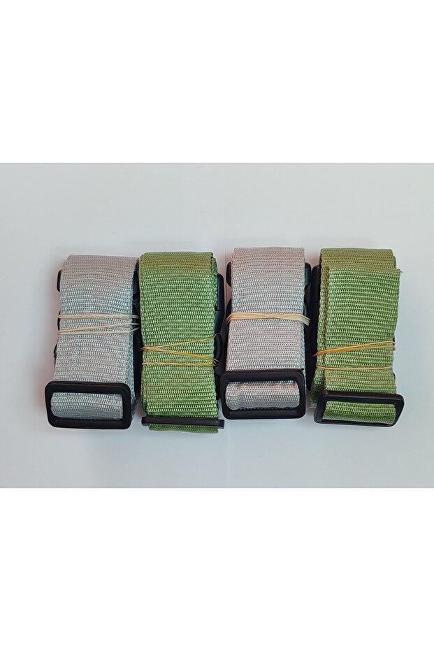2 Gray and 2 Water Green Luggage Belts 4 cm Total 4 Pieces