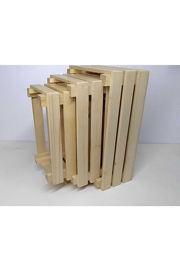 Üçlü Ahşap Kasa Seti - 3