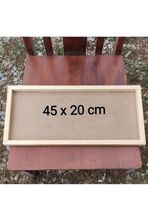 لوح إطار خشبي مقاس 45 × 20 سم خام (بدون زجاج - لوح خلفي ثابت)