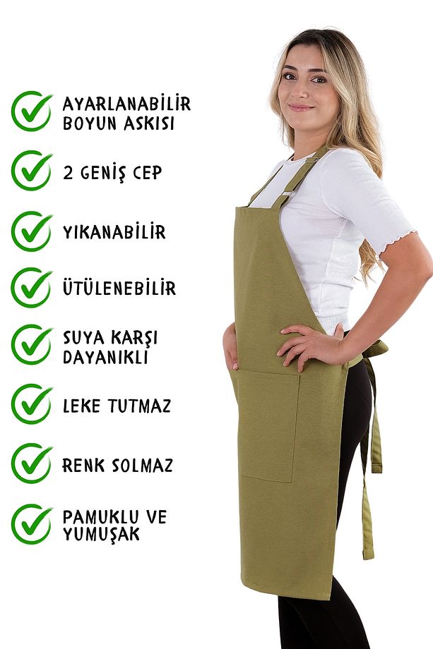 Simple ayar askılı mutfak önlüğü - 7