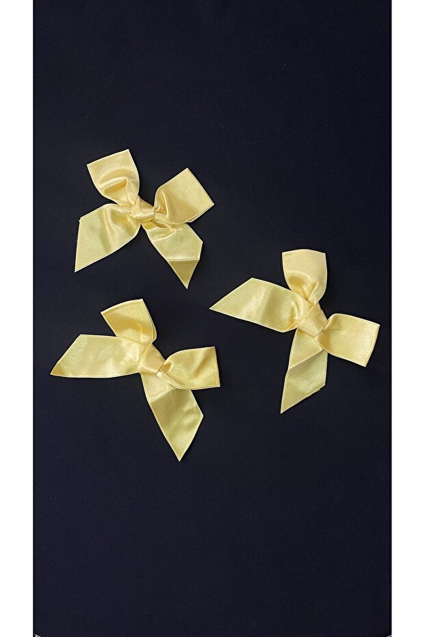Yellow Satin Bow - 5pcs Model - 3