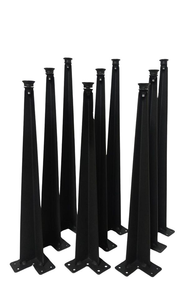9'LU DEKORATİF METAL/DEMİR FİRKETE ZİGON SEHPA AYAĞI(3 ADET 42CM/3 ADET 46CM/3 ADET 50CM) - 1