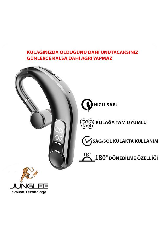 Mikrofonlu Kablosuz Tek Bluetooth Kulaklık Uzun Şarj Süresi Sporcu Ve Konuşma Ve Müzik Dinleme - 5