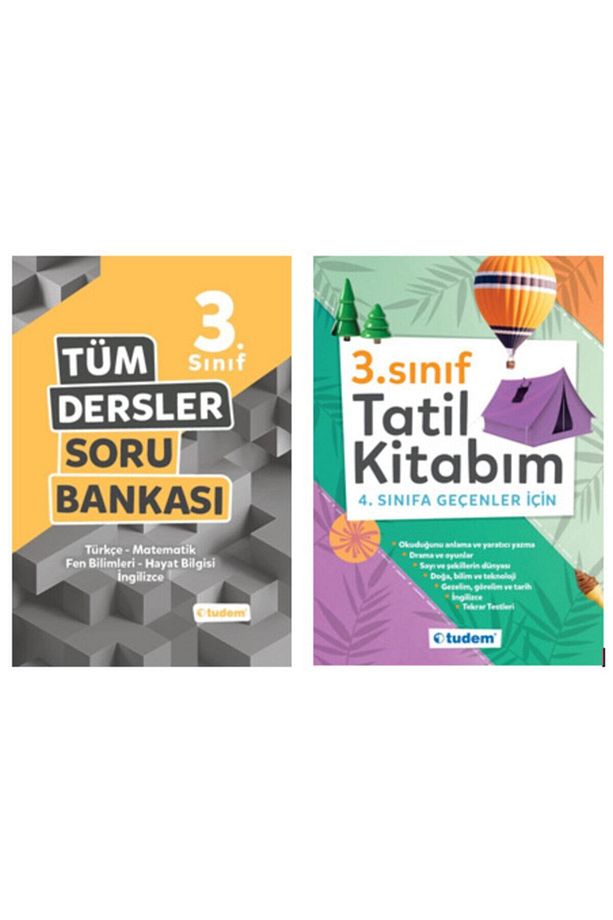 Tudem 3.sınıf Tüm Dersler Soru Bankası 3.sınıftan 4.sınıfa Tatil Kitabı - 1