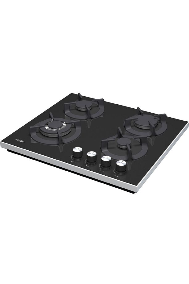 T3032 Siyah 4 Gözü Gazlı Set Üstü Cam Ocak - 1