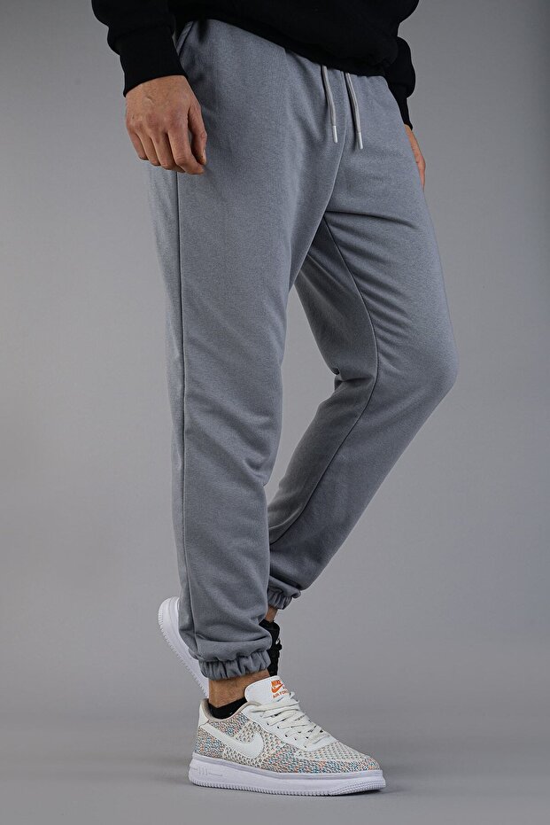 بنطال رياضي رجالي 3 خيوط رمادي غامق - 1