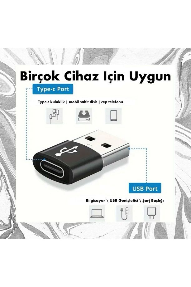 Type C Dişi To Usb 3.0 Erkek Çevirici Dönüstürücü Adaptör - 1