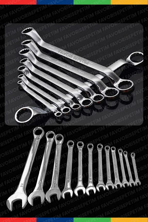 Profesyonel Güçlü Sağlam Chrome Vanadium Çelik 12 Parça Kombine Açık Ağız-yıldız Anahtar Takım Seti - 3