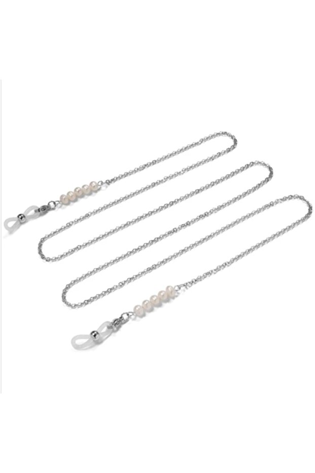 6 mm SinGle StrinG Silver Color Glasses Chain with Pearls