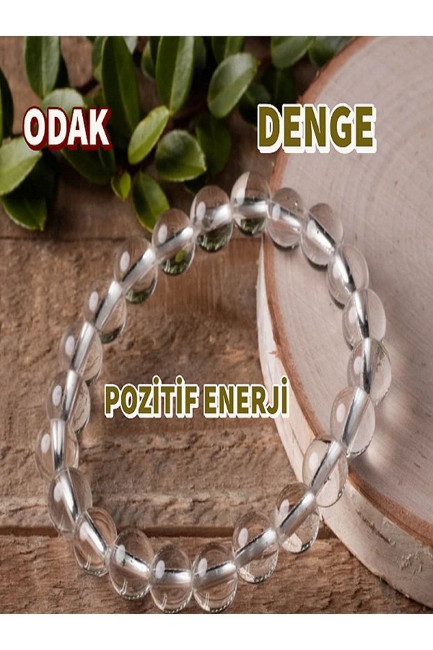 Crystal Quartz Bracelet 8mm (focus, positive energy, balance) Natural Stone