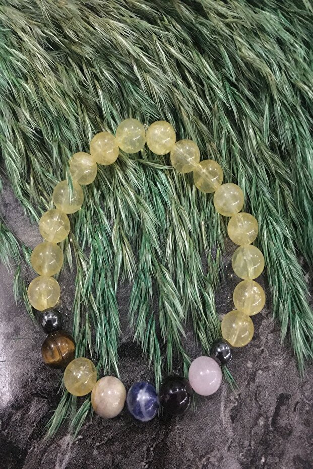 Certified Chakra Gemstone Bracelet - Citrine, Amethyst, Rose Quartz, Amazonite, Sodalite, Tiger's Eye