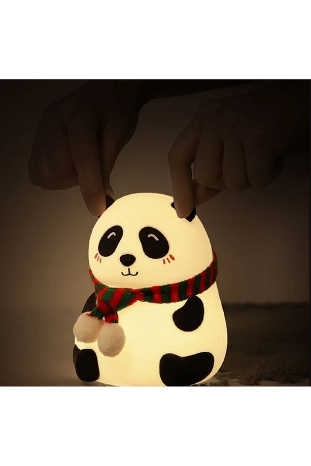 Dokunmatik Karikatür Sensör Panda LED Gece Lambası USB Şarj Bebek Uyku Kreş Lamba - 1