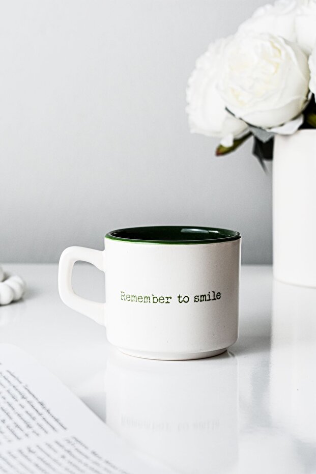 Green Remember To Smile Cup Mug