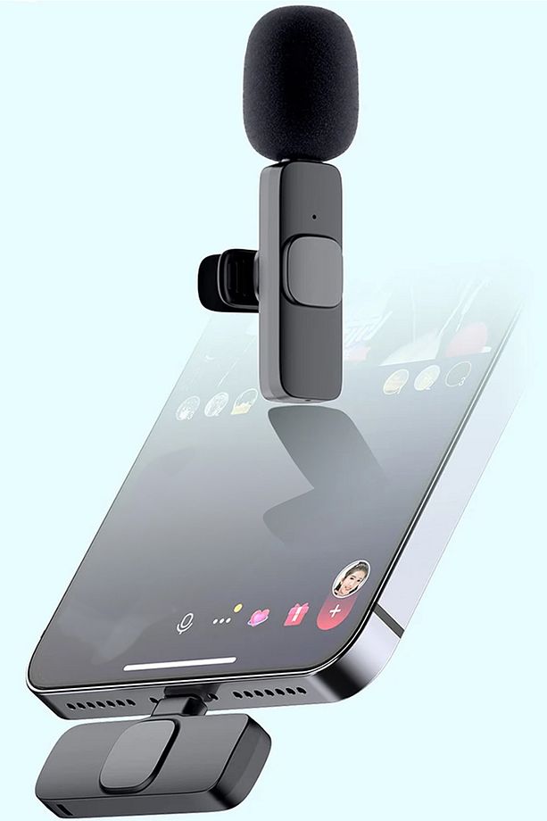 Profesyonel Canlı Yayın Mikrofonu Type-C Mikrofon Yaka Telefon Mikrofonu Yayın Çekim Mikrofonu - 1