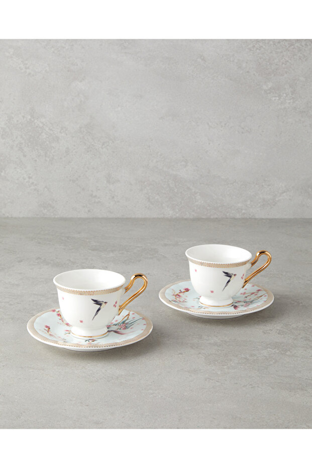 Sakura Dream New Bone China Coffee Cup Set Light Green