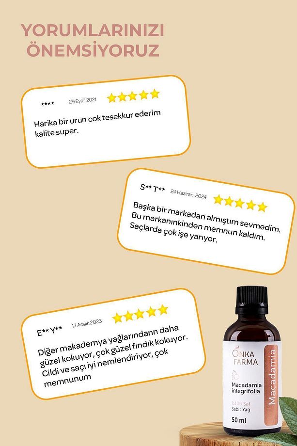 Onka Farma Makademya Yağı - %100 Saf Macadamia Cadı Fındığı Yağı - 50 ml - 6