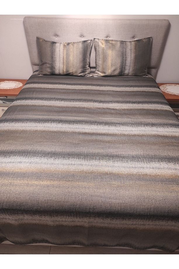 Jakar Çift Kişilik Yatak Örtüsü Seti 2 Adet Yastık Kılıflı 230cmx230cm Stripe - 4